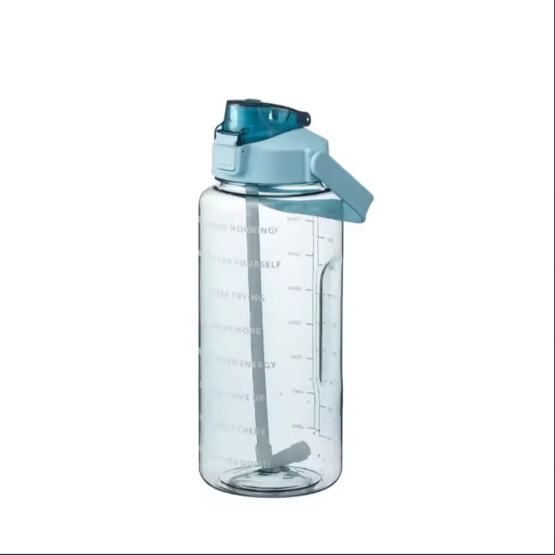 2 Liters Straw Plastic Water Bottle Large Portable Travel Bottle Sports Fitness High Value.