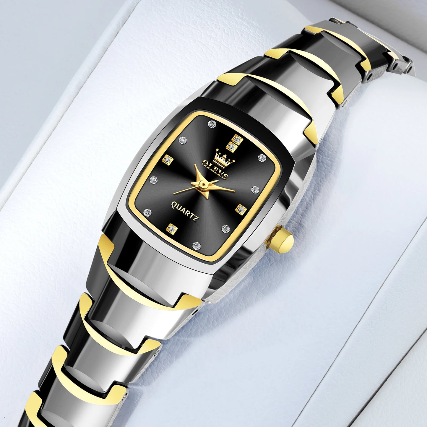 OLEVS Ladies Waterproof Watch Gold Luxury Stainless Steel Women Watches Creative Fashion Original Elegant Quartz Wristwatch.