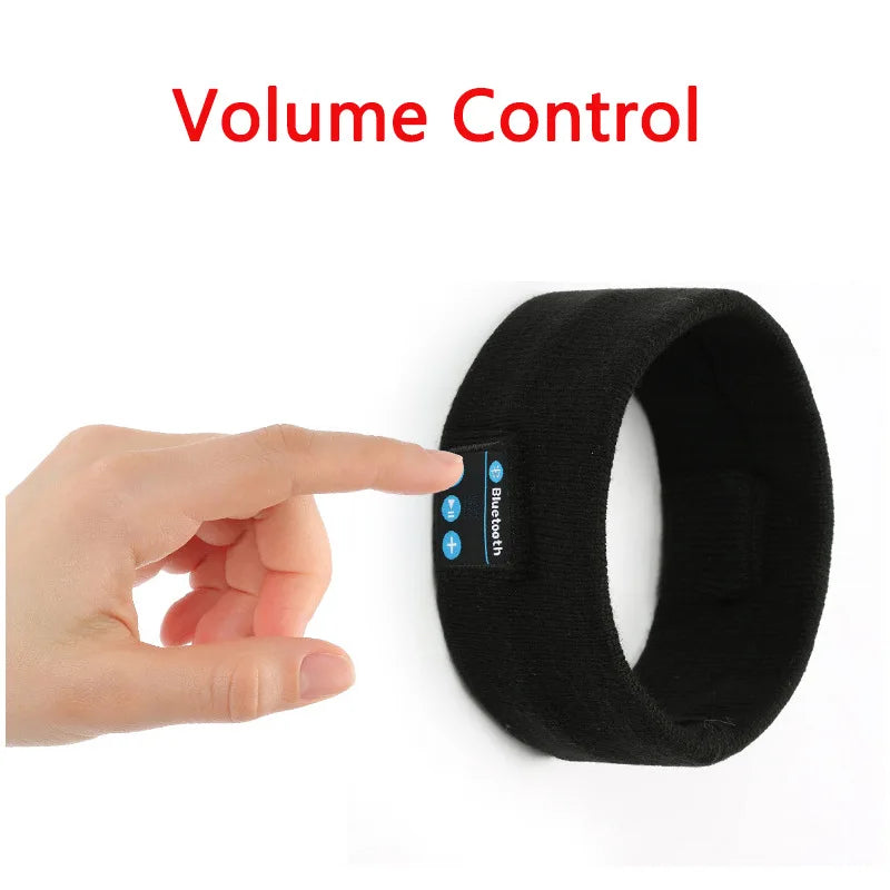 Man & Women Headphone Bluetooth-Compatible Wireless Music Sport Headbands Soft Eye Mask Headset with Mic Yoga Hair Bands.
