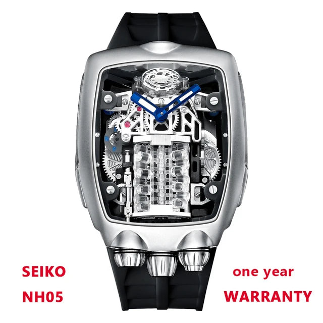 PINDU Design Men's Watches Top Brand Luxury Military Sport Men NH05 Automatic Watch Waterproof Mechanical Watches.