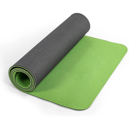 Yoga Mat, Double-Sided Non Slip Eco Friendly Fitness Exercise Mat with Strap TPE Yoga Mats for Women Men.