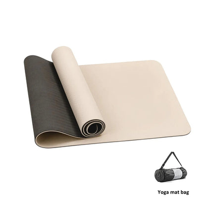 Yoga Mat, Double-Sided Non Slip Eco Friendly Fitness Exercise Mat with Strap TPE Yoga Mats for Women Men.