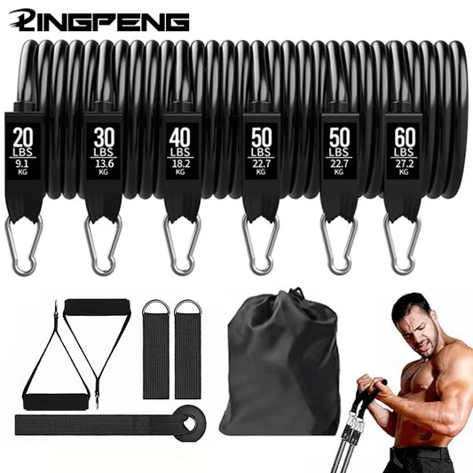 Wrapped Resistance Band Elastic Band Strength Training Rod Set Resistance Fitness Equipment Sports Belt Sports Equipment