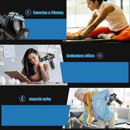 Fascial Massage Gun Electric Waist and Back Massager High-Frequency Vibration  Muscle Relaxation Electric Shoulder Massage Gun