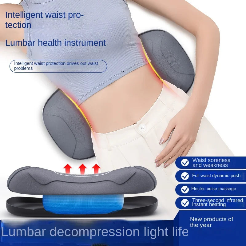 Electric Lumbar Traction Massager for Pain Relief  Adjustable Intensity  Vibration Intelligent Inflatable Back Posture Corrector
