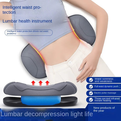 Electric Lumbar Traction Massager for Pain Relief  Adjustable Intensity  Vibration Intelligent Inflatable Back Posture Corrector