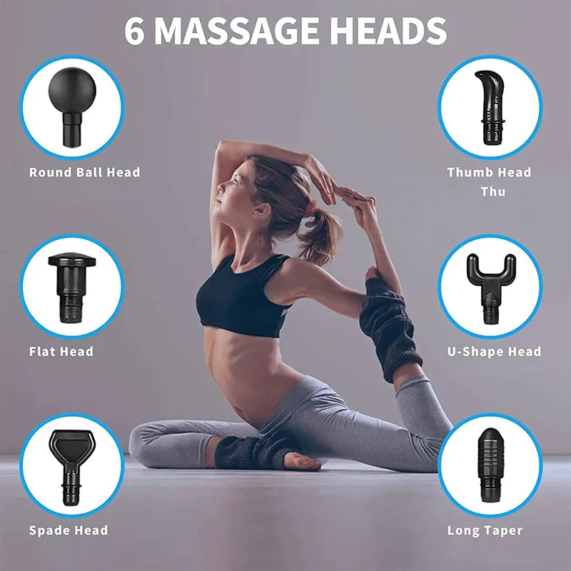 Fascial Massage Gun Electric Waist and Back Massager High-Frequency Vibration  Muscle Relaxation Electric Shoulder Massage Gun