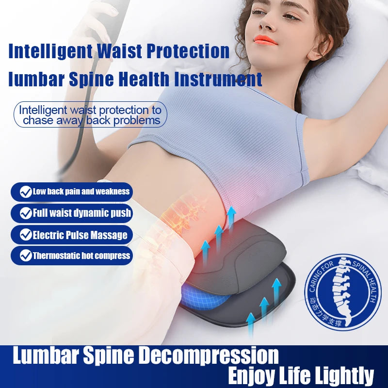Electric Lumbar Traction Massager for Pain Relief  Adjustable Intensity  Vibration Intelligent Inflatable Back Posture Corrector