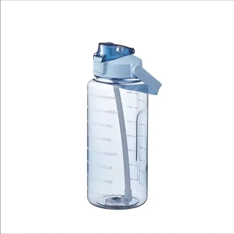 2 Liters Straw Plastic Water Bottle Large Portable Travel Bottle Sports Fitness High Value.