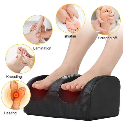 Electric Foot Massager Heated Roller Calf Deep Tissue Shiatsu Kneading Body Massage Relaxed Muscles Health Care.