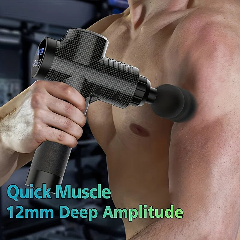 Fascial Massage Gun Electric Waist and Back Massager High-Frequency Vibration  Muscle Relaxation Electric Shoulder Massage Gun