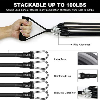 Wrapped Resistance Band Elastic Band Strength Training Rod Set Resistance Fitness Equipment Sports Belt Sports Equipment