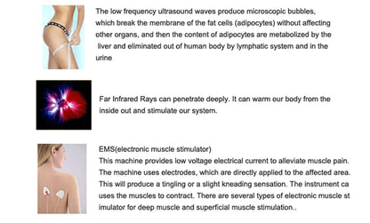 3 in 1 Cavitation Ultrasonic Machine Weight Loss Microcurrent EMS Body Slimming Massager Fat Burner Cream Gel