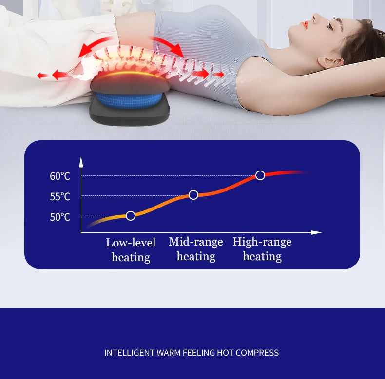 Electric Lumbar Traction Massager for Pain Relief  Adjustable Intensity  Vibration Intelligent Inflatable Back Posture Corrector