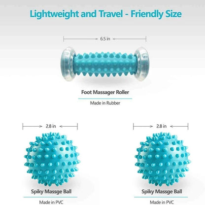 Foot Massager Massage Roller Yoga Massage Ball Plantar Fascia Roller Muscle Relaxation Sports Fitness Body Exercise Set