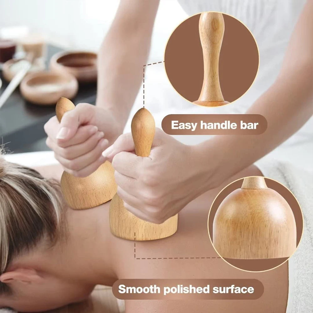 Wood Therapy Massage Tools Wooden  Massager Kit for Anticellulite, Body Contouring, Muscle Relax