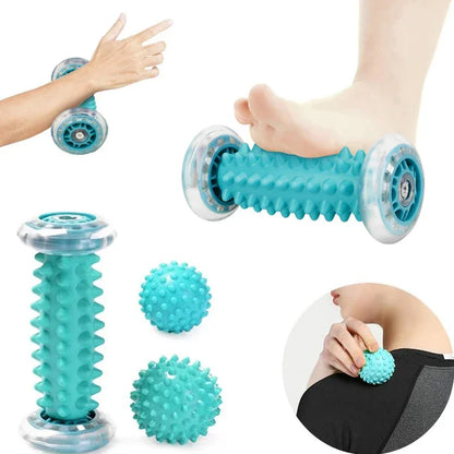 Foot Massager Massage Roller Yoga Massage Ball Plantar Fascia Roller Muscle Relaxation Sports Fitness Body Exercise Set