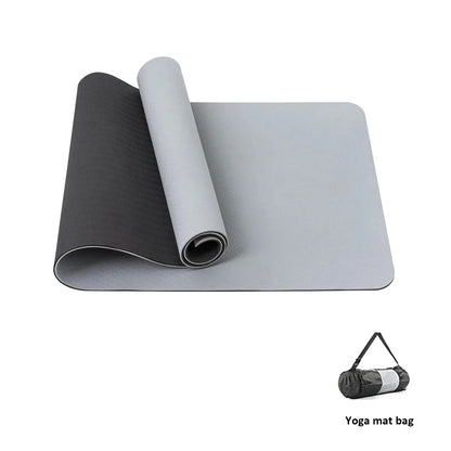 Yoga Mat, Double-Sided Non Slip Eco Friendly Fitness Exercise Mat with Strap TPE Yoga Mats for Women Men.