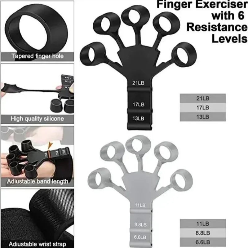 Finger Gripper Finger Exerciser Guitar Finger Exerciser 6 Resistant Levels Recovery Physical Tools Hand Strengthener