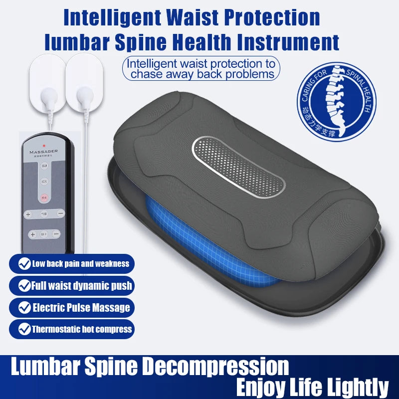 Electric Lumbar Traction Massager for Pain Relief  Adjustable Intensity  Vibration Intelligent Inflatable Back Posture Corrector