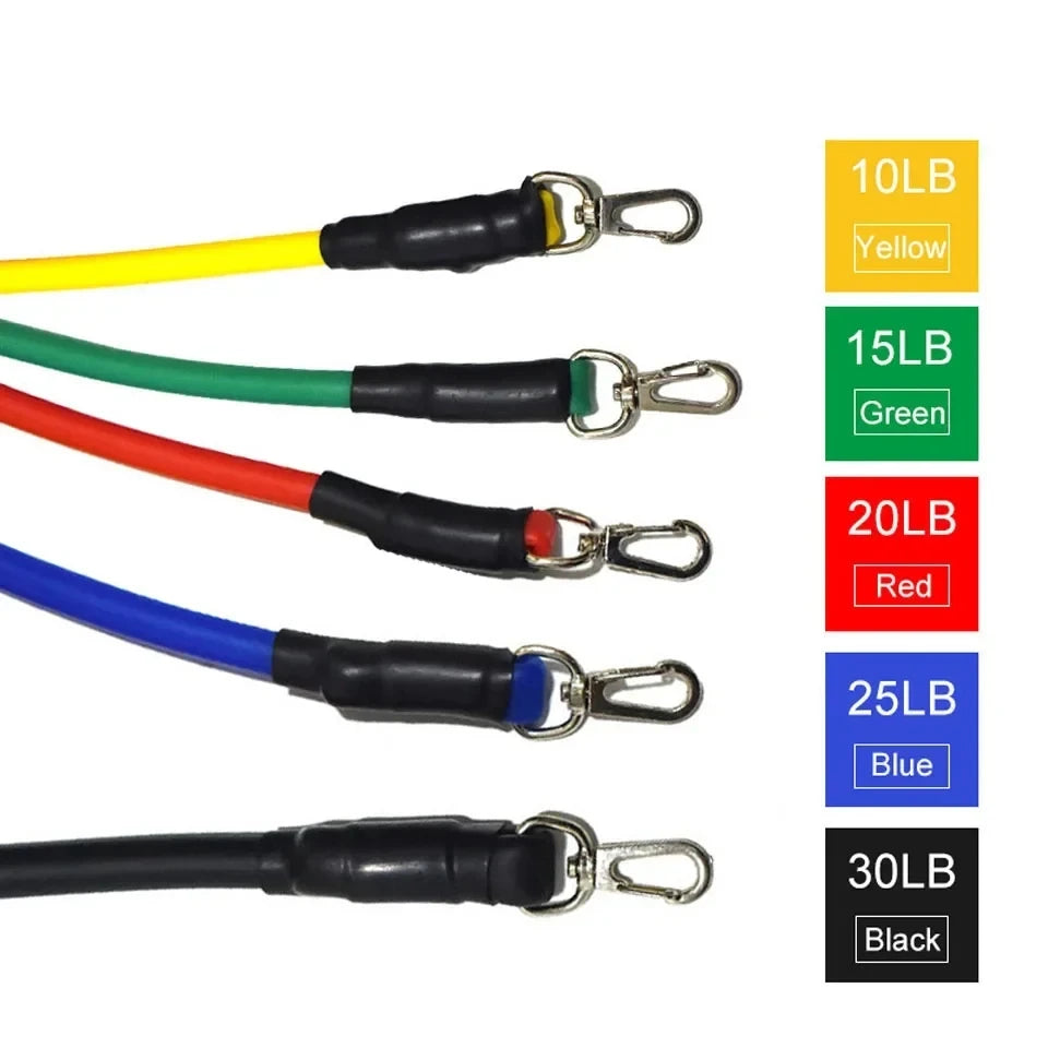 LOOGDEEL 11PCS/Set Resistance Bands Pedal Exercise Body Training Workout Women and Men Fitness Yoga Pull Rope Exercises Latex Tubes.
