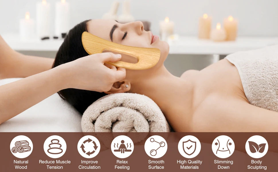 Wood Therapy Massage Tools Wooden  Massager Kit for Anticellulite, Body Contouring, Muscle Relax