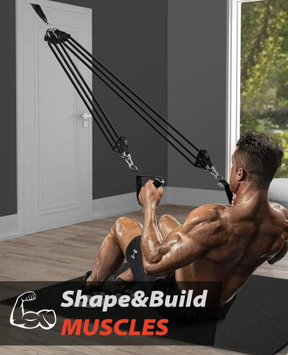 Wrapped Resistance Band Elastic Band Strength Training Rod Set Resistance Fitness Equipment Sports Belt Sports Equipment