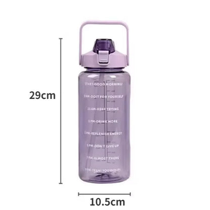 2 Liters Straw Plastic Water Bottle Large Portable Travel Bottle Sports Fitness High Value.