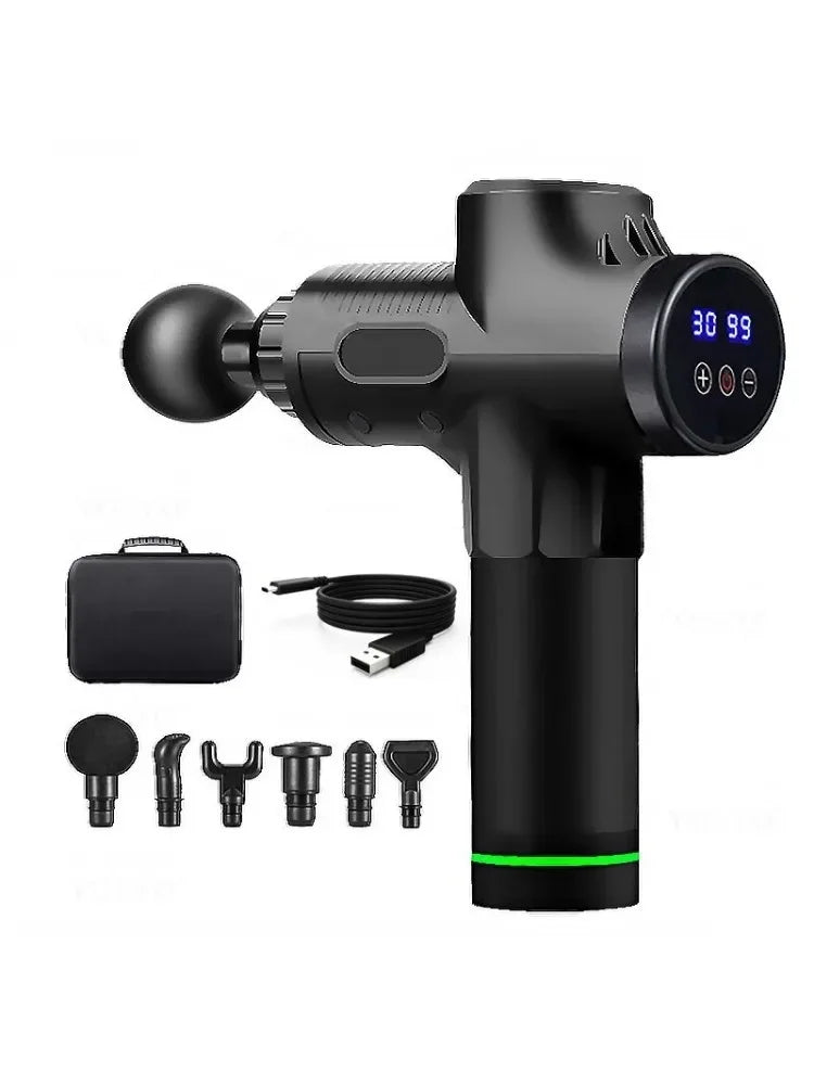 Fascial Massage Gun Electric Waist and Back Massager High-Frequency Vibration  Muscle Relaxation Electric Shoulder Massage Gun